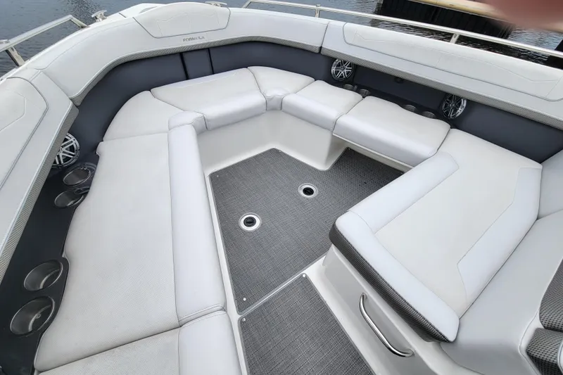 Slide: The Image of 2019 Formula 350 Crossover Bowrider interior with spacious seating and modern design. - 27