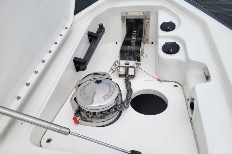 Slide: The Image of 2019 Formula 350 Crossover Bowrider anchor system with Lewmar windlass. - 31