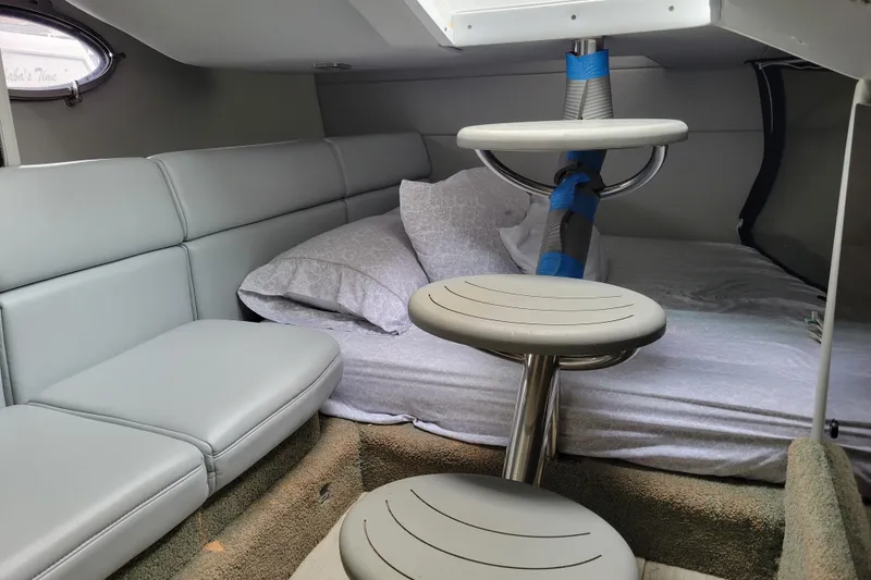Slide: The Image of Interior cabin of 2019 Formula 350 Crossover Bowrider with bed and seating area. - 33