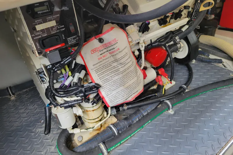 Slide: The Image of Engine compartment of 2019 Formula 350 Crossover Bowrider with wiring and control panel. - 45