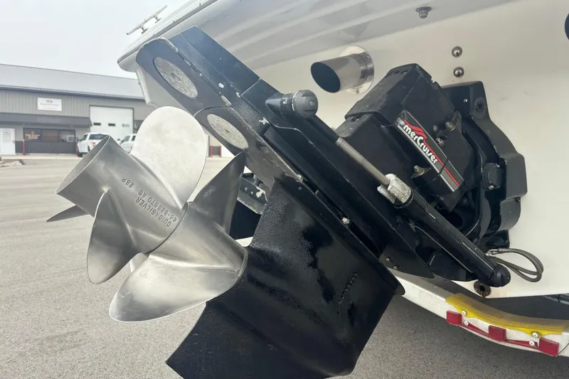 Slide: The Image of Close-up of a 1994 Formula 232 LS boat's MerCruiser outdrive and propeller. - 20