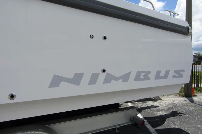 Slide: The Image of Side view of a 2025 Nimbus Tender 11 boat with logo visible. - 6
