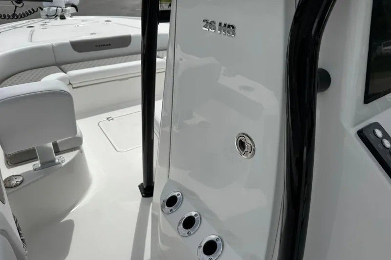 Slide: The Image of 2027 Caymas 26 HB boat interior, showcasing sleek design and modern features. - 22