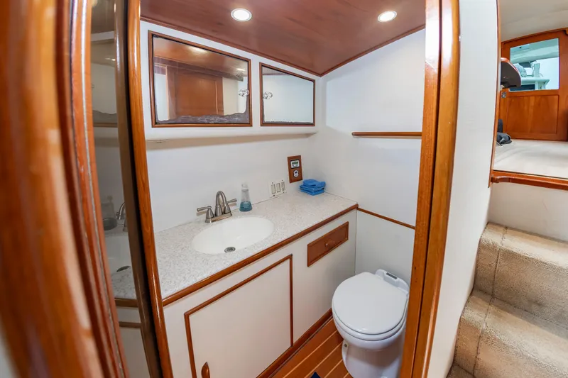 Slide: The Image of Luxurious bathroom interior of 1993 Custom Carolina Scarborough 56 Convertible yacht. - 37