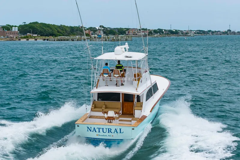 Slide: The Image of Custom Carolina Scarborough 56 Convertible yacht cruising near Beaufort, NC, 1993 model. - 47