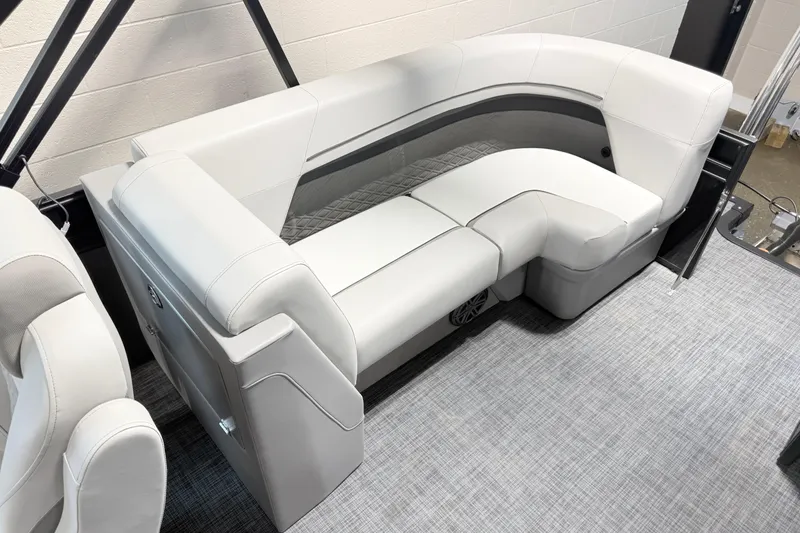 Slide: The Image of Luxurious seating in 2026 Qwest L-Class 20 RLS boat, featuring modern design and comfort. - 9