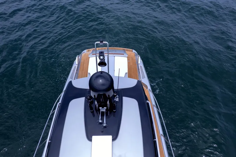 Slide: The Image of Aerial view of 2022 Riva 56' Rivale yacht on open water. - 19