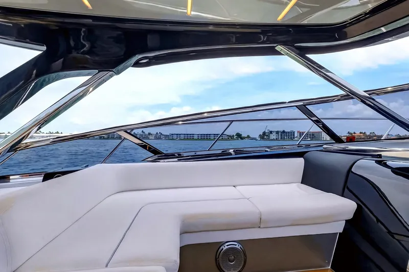 Slide: The Image of Luxurious interior of 2022 Riva 56' Rivale yacht with ocean view. - 26