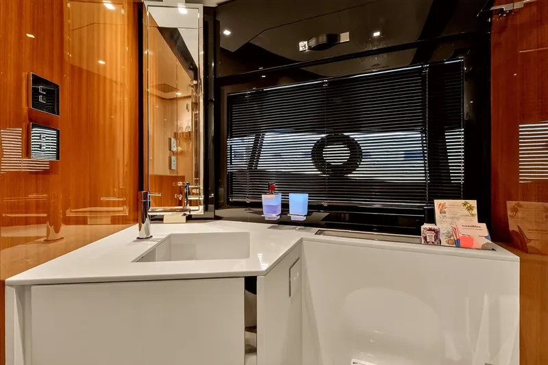 Slide: The Image of Luxurious bathroom interior of 2022 Riva 56' Rivale yacht with sleek design and modern fixtures. - 62