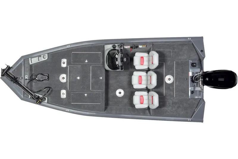 Slide: The Image of 2016 Tracker Pro Team 175 TF with gray deck and four seats. - 26
