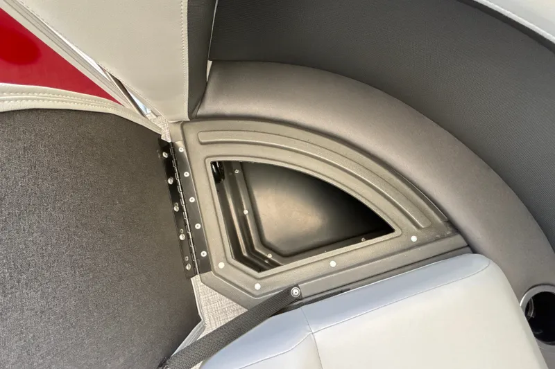 Slide: The Image of Storage compartment in 2026 Sun Tracker Party Barge 16 DLX pontoon boat. - 25