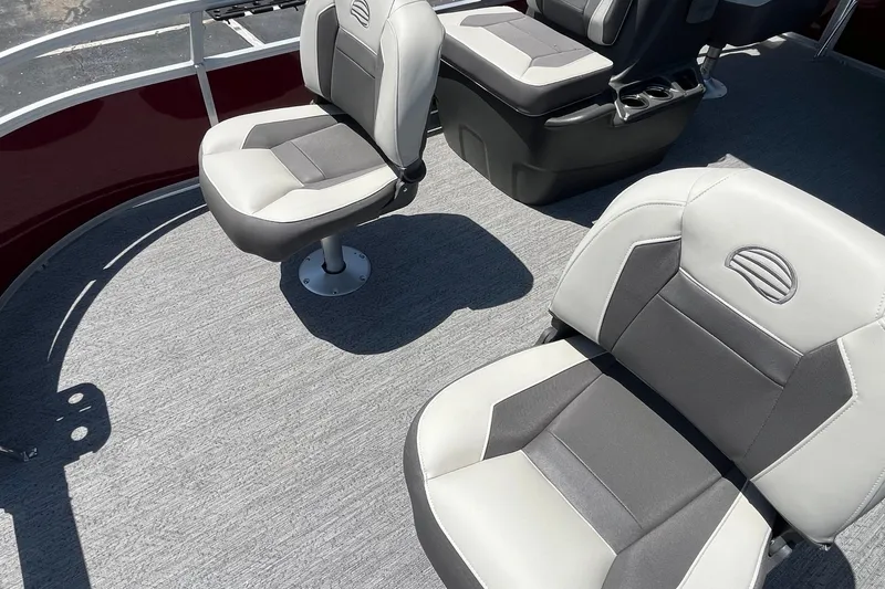 Slide: The Image of 2026 Sun Tracker Bass Buggy 16 XL Select boat interior with comfortable seating and modern design. - 15