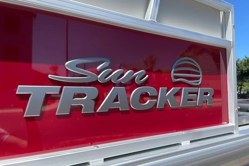 Slide: The Image of 2026 Sun Tracker Bass Buggy 16 XL Select logo on red background. - 36