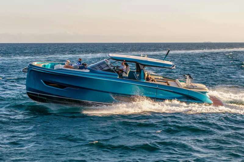 The Image of 2024 Solaris Power 52 Open yacht cruising on the ocean, showcasing sleek design and luxury. - 0