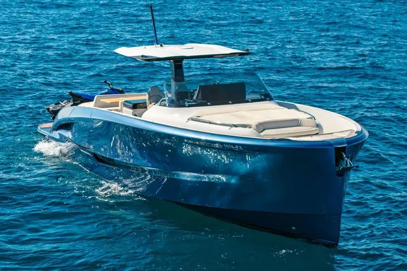 The Image of 2024 Solaris Power 44 Open yacht cruising on blue ocean waters. - 0
