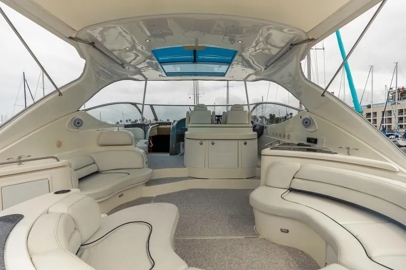 Slide: The Image of Luxurious interior of 2007 Cruisers Yachts 560 Express with plush seating and modern design. - 8
