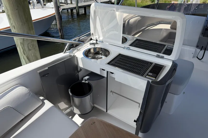 Slide: The Image of Outdoor kitchenette on 2027 Princess F50 yacht with sink and grill. - 53