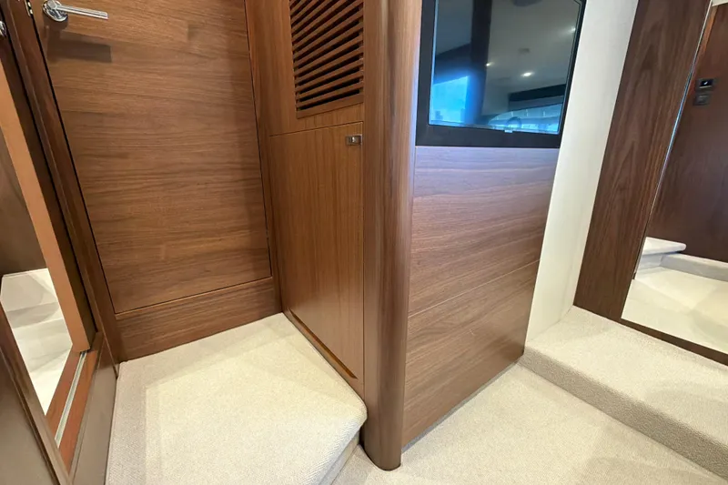 Slide: The Image of Luxurious interior of 2027 Princess F50 yacht with wooden finishes and modern design. - 123