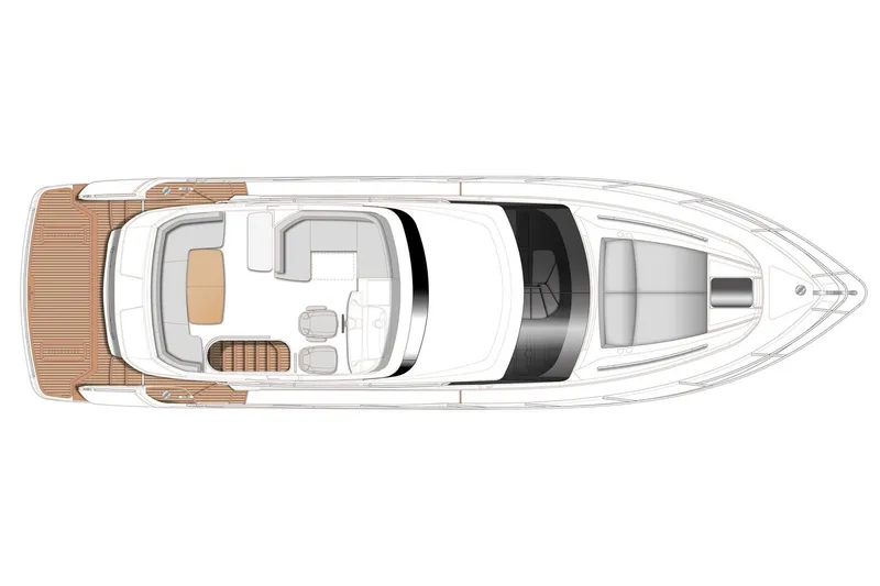 Slide: The Image of Manufacturer Provided Image: Top view of 2026 Princess F50 yacht layout, showcasing deck and seating arrangement. - 20