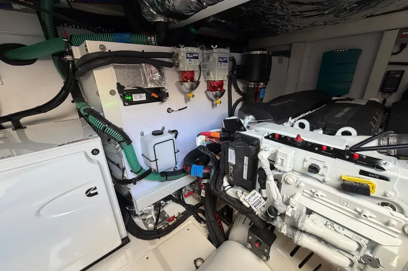 Slide: The Image of Engine room of a 2027 Princess F50 yacht, showcasing advanced mechanical systems. - 34