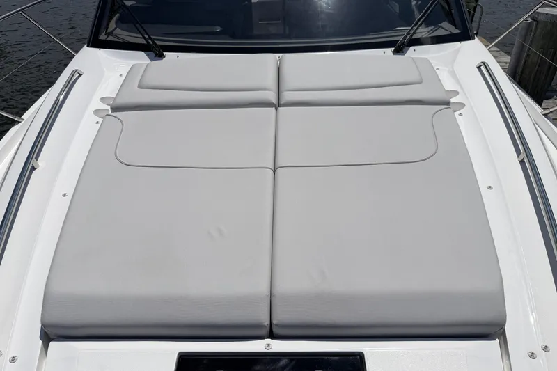 Slide: The Image of Luxury sunbed on 2027 Princess F50 yacht, featuring sleek design and comfortable seating. - 44