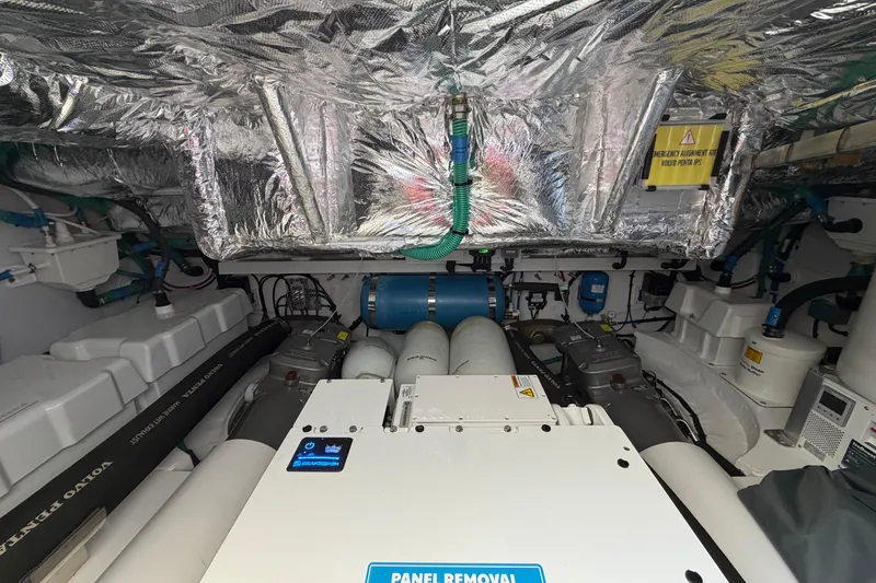 Slide: The Image of Engine room of 2027 Princess F50 yacht with advanced machinery and insulation. - 31