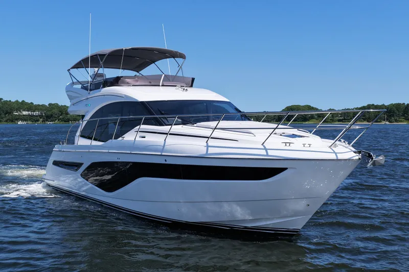 Slide: The Image of Luxury Princess F50 yacht cruising on a sunny day, 2027 model. - 3