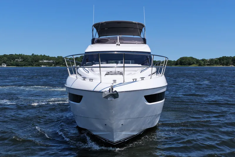 Slide: The Image of Front view of a 2027 Princess F50 yacht cruising on a sunny day. - 4