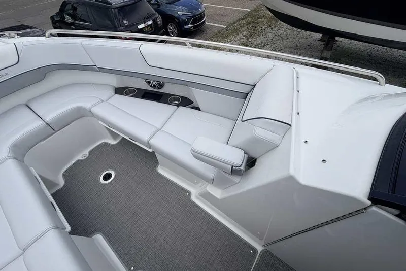 Slide: The Image of 2022 Formula 290 Bowrider interior with sleek seating and modern design. - 18