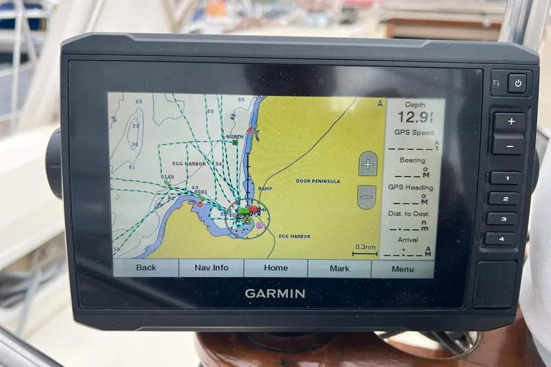 Slide: The Image of Garmin GPS displaying nautical map on a 1998 Sabre 362 sailboat. - 15
