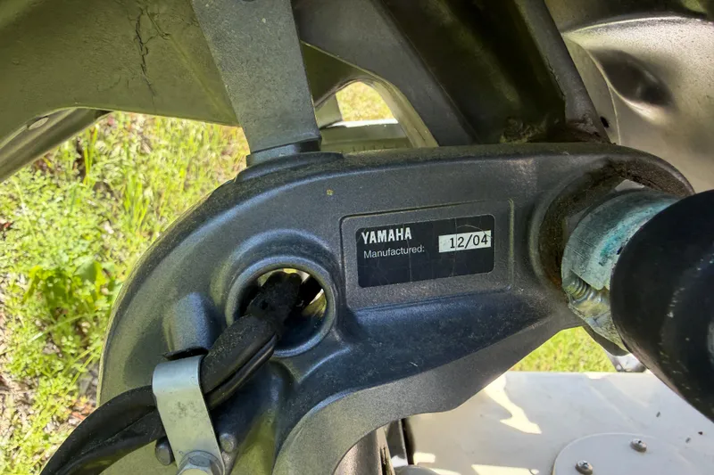 Slide: The Image of Close-up of Yamaha engine part on 2005 Grady-White Freedom 225 boat. - 15