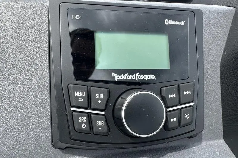 Slide: The Image of Rockford Fosgate PMX-1 Bluetooth stereo system in 2027 Bennington S Quad Bench 20 SSR. - 29