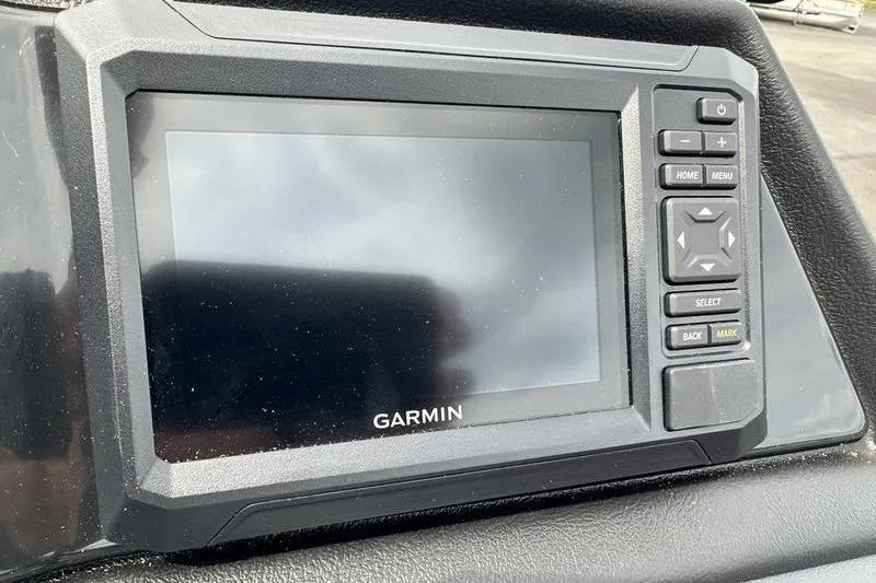 Slide: The Image of Garmin navigation system on 2027 Bennington S Quad Bench 20 SSR boat dashboard. - 30