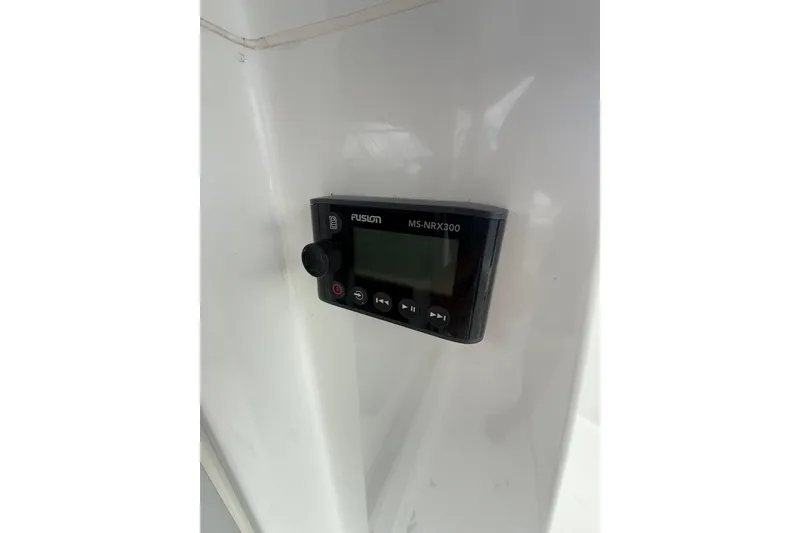 Slide: The Image of Fusion MS-NRX300 marine stereo on 2019 Beneteau Antares 23 boat. - 7