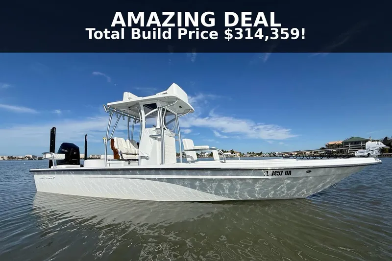 Slide: The Image of 2024 East Cape 25 Hybrid boat on water, amazing deal at $314,359. - 1