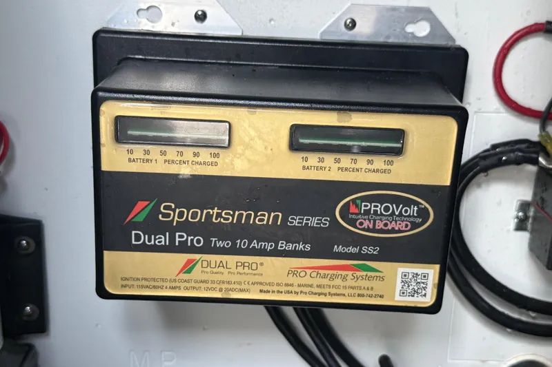 Slide: The Image of Sportsman Dual Pro battery charger, model SS2, with dual 10 amp banks, 2022. - 68
