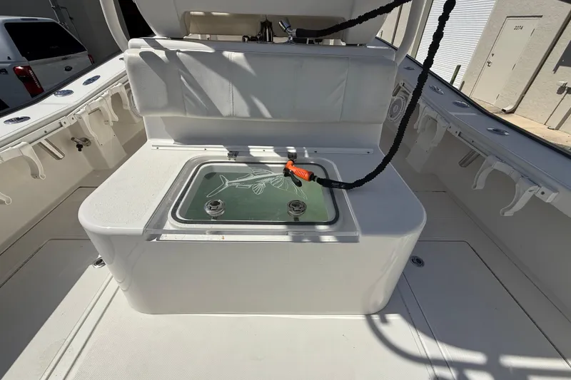 Slide: The Image of 2019 Calcutta 263 boat interior with livewell and rod holders. - 27