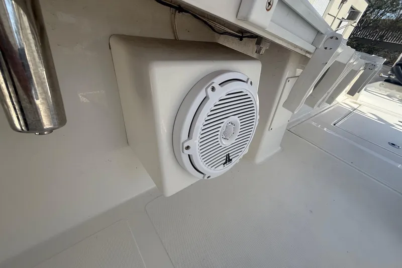 Slide: The Image of Boat speaker on a 2019 Calcutta 263, mounted on the deck. - 55