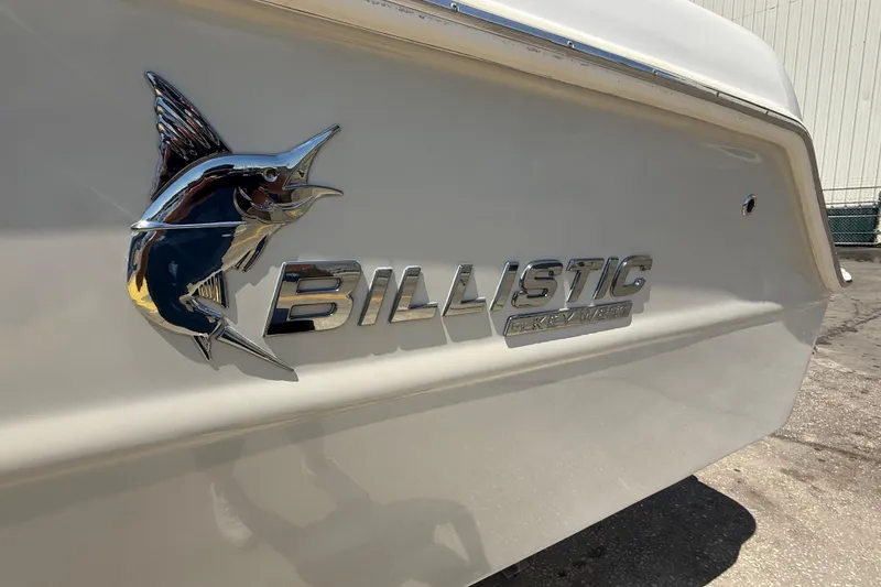 Slide: The Image of 2019 Key West Billistic 281 Center Console boat emblem with marlin design. - 22