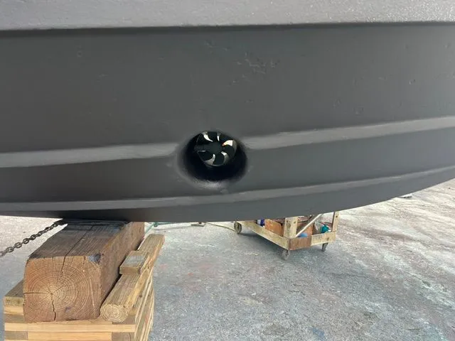 Slide: The Image of Close-up of a boat hull with a tunnel for a bow thruster. - 45