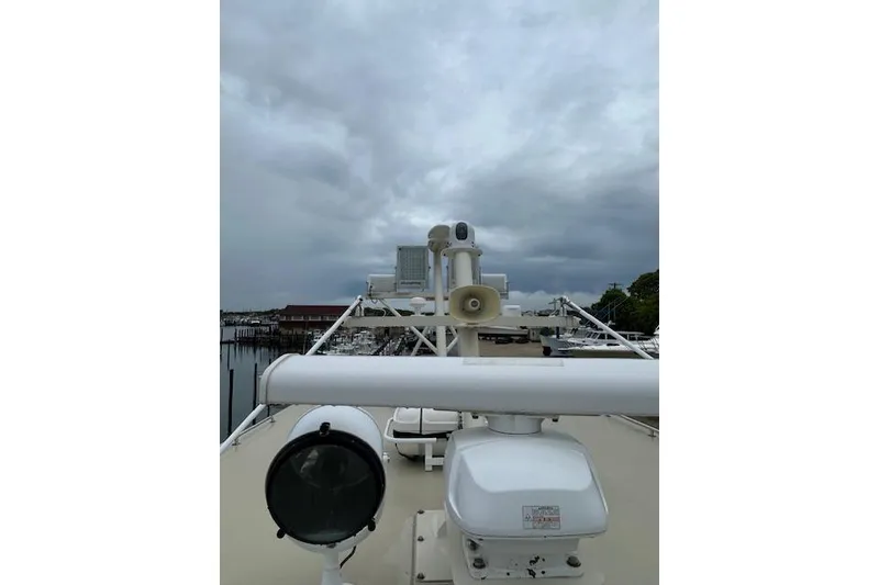 Slide: The Image of Boat deck with radar equipment under cloudy sky, Flowers model 43, 2016. - 30