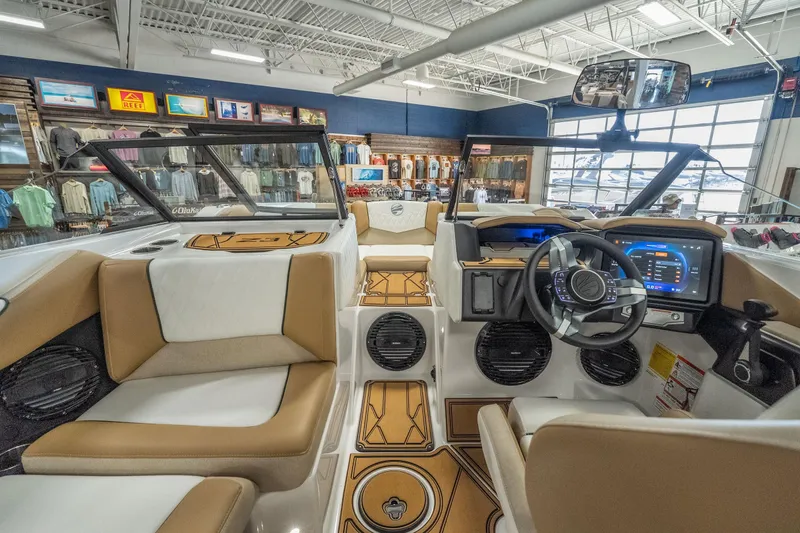 Slide: The Image of Interior of 2026 Tigé Z3 boat with modern dashboard and luxurious seating. - 37