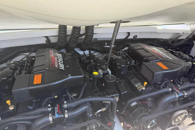 Slide: The Image of Engine compartment of a 2000 Formula 330 Sun Sport with twin Mercury MerCruiser engines. - 21