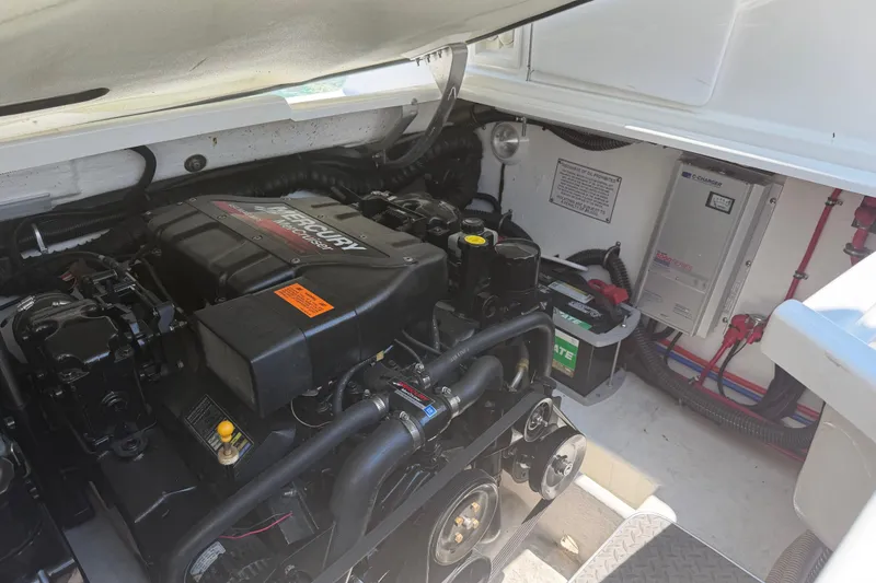 Slide: The Image of Engine compartment of a 2000 Formula 330 Sun Sport with Mercury engine. - 23