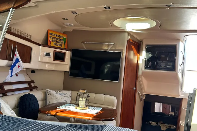 Slide: The Image of Interior of 2007 Grady-White Express 360 boat with cozy seating and modern amenities. - 61