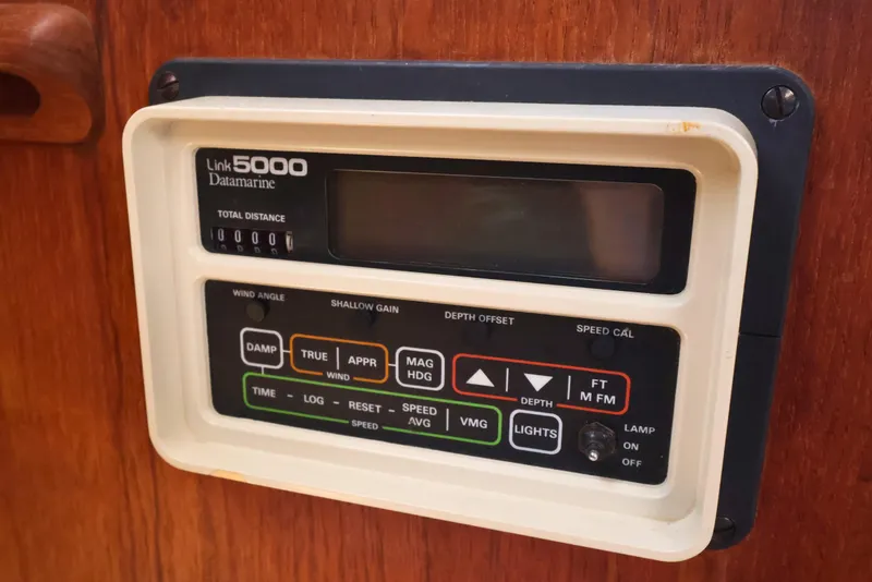 Slide: The Image of Datamarine Link 5000 instrument panel on 1989 J Boat J 40 sailboat. - 40