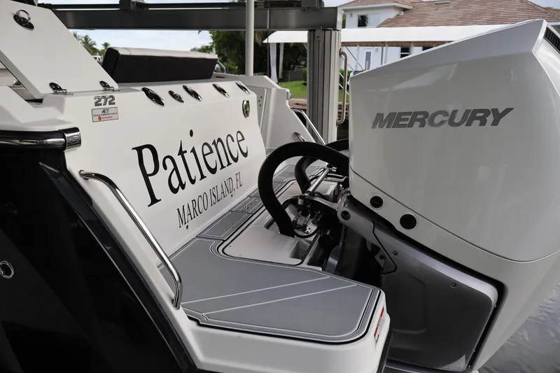 Slide: The Image of 2021 Blackfin 272 CC boat with Mercury engine, docked at Marco Island, FL. - 10