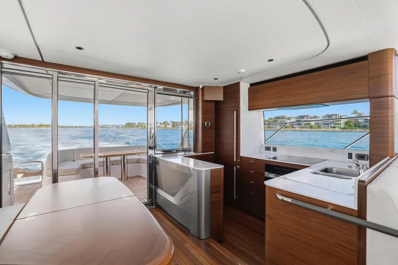 Slide: The Image of Luxurious interior of 2026 Princess F65 yacht with modern kitchen and ocean view. - 31