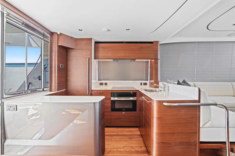 Slide: The Image of Luxurious interior of 2026 Princess F65 yacht with modern kitchen and sleek design. - 36