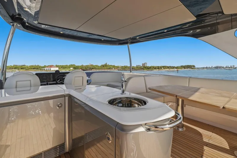 Slide: The Image of Luxurious 2026 Princess F65 yacht interior with sleek design and ocean view. - 69
